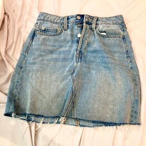 Above the knee button up jean skirt